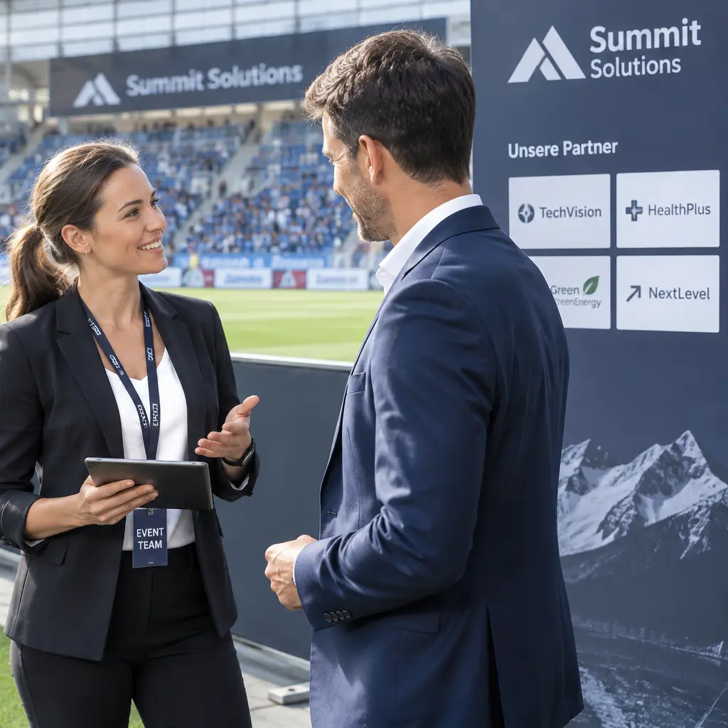 Sponsoring-Gespräch im Stadion
